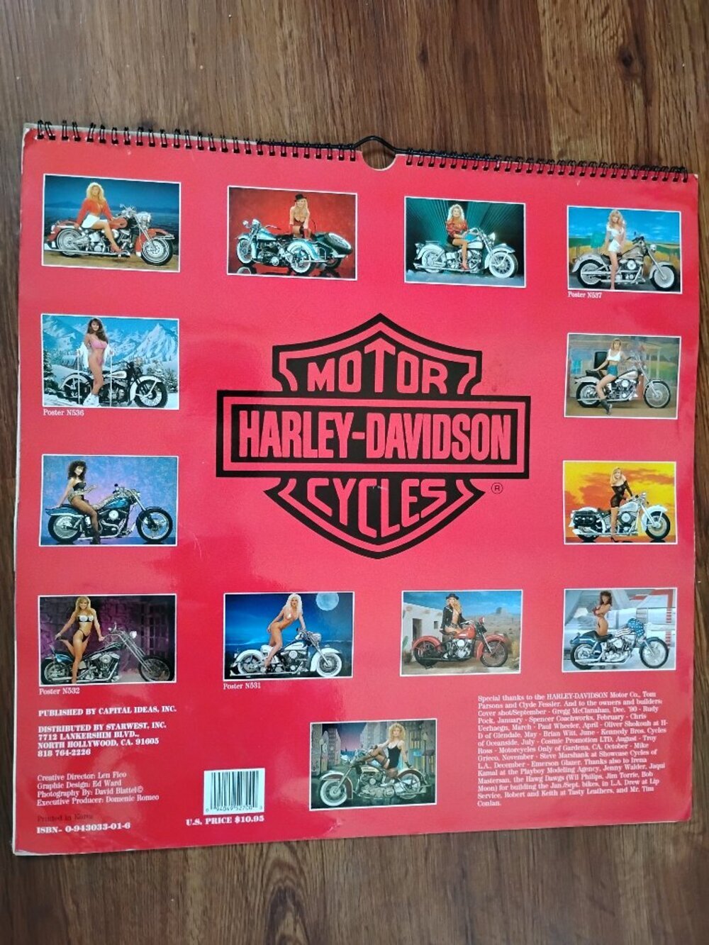 Harley-Davidson Motorcycle Dream Girls 1990 Calendar